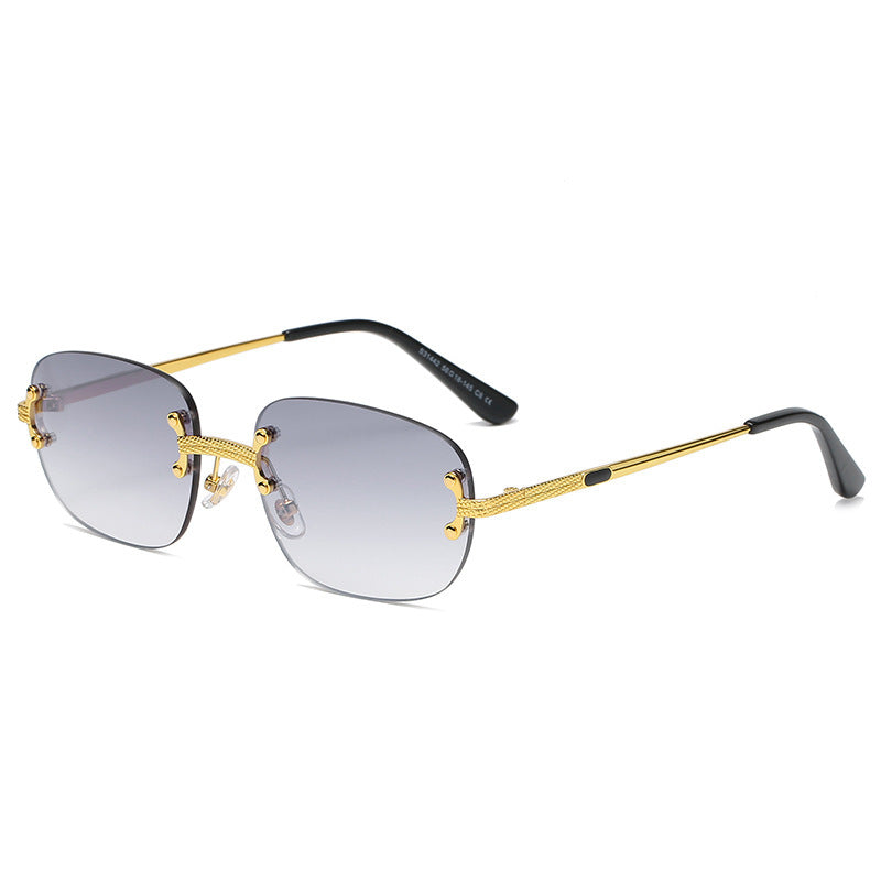 Cross-Border Metal Frameless Square New Sunglasses Punk Personality Street Shooting Small Glasses Sunglasses Men