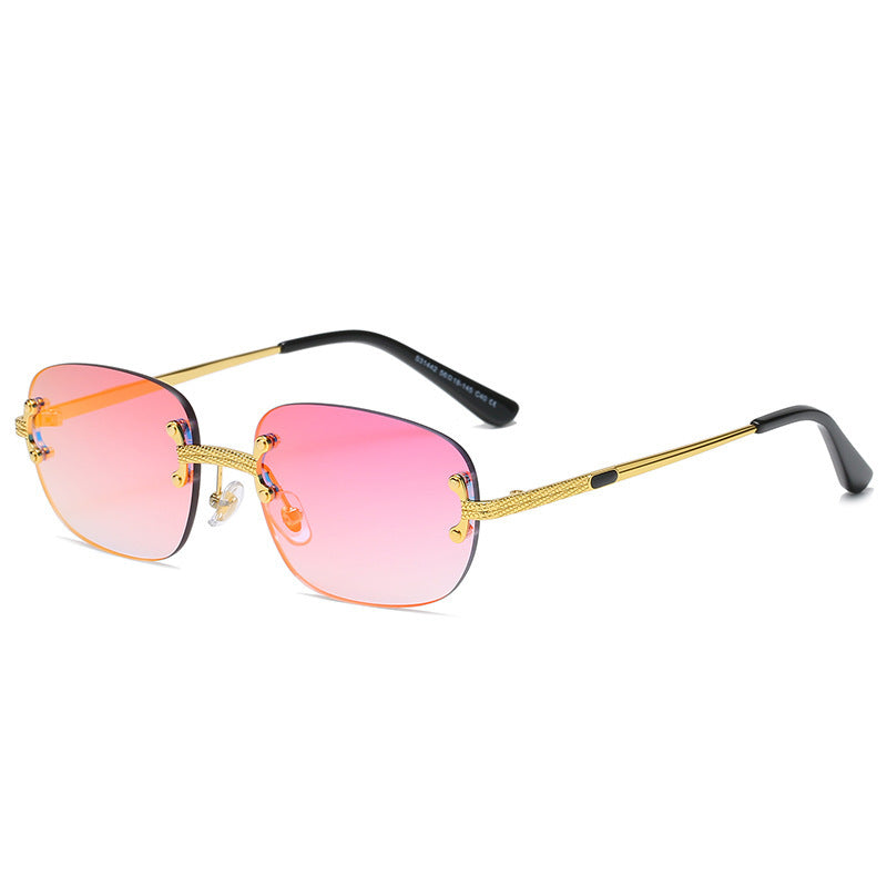 Cross-Border Metal Frameless Square New Sunglasses Punk Personality Street Shooting Small Glasses Sunglasses Men