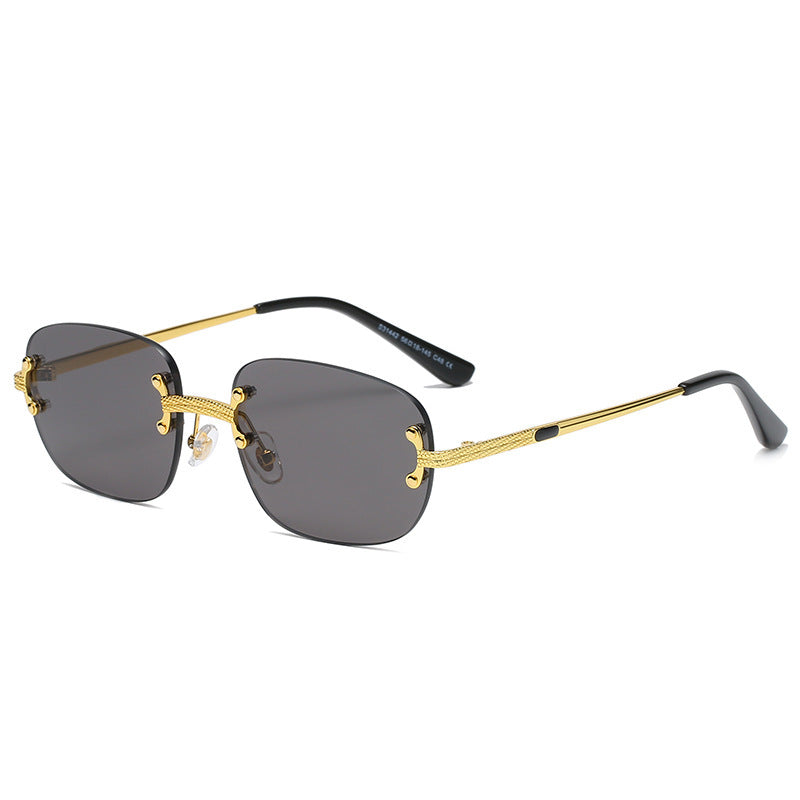 Cross-Border Metal Frameless Square New Sunglasses Punk Personality Street Shooting Small Glasses Sunglasses Men