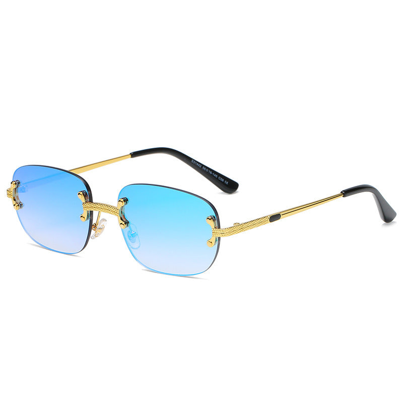 Cross-Border Metal Frameless Square New Sunglasses Punk Personality Street Shooting Small Glasses Sunglasses Men