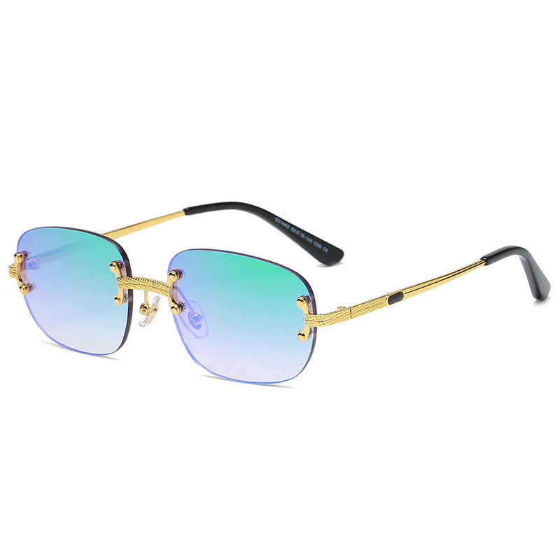 Cross-Border Metal Frameless Square New Sunglasses Punk Personality Street Shooting Small Glasses Sunglasses Men