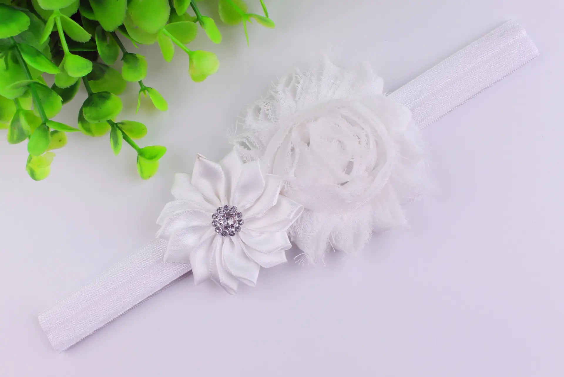 Baby Flower Headband Set with Multi-Angle Fabric Flowers