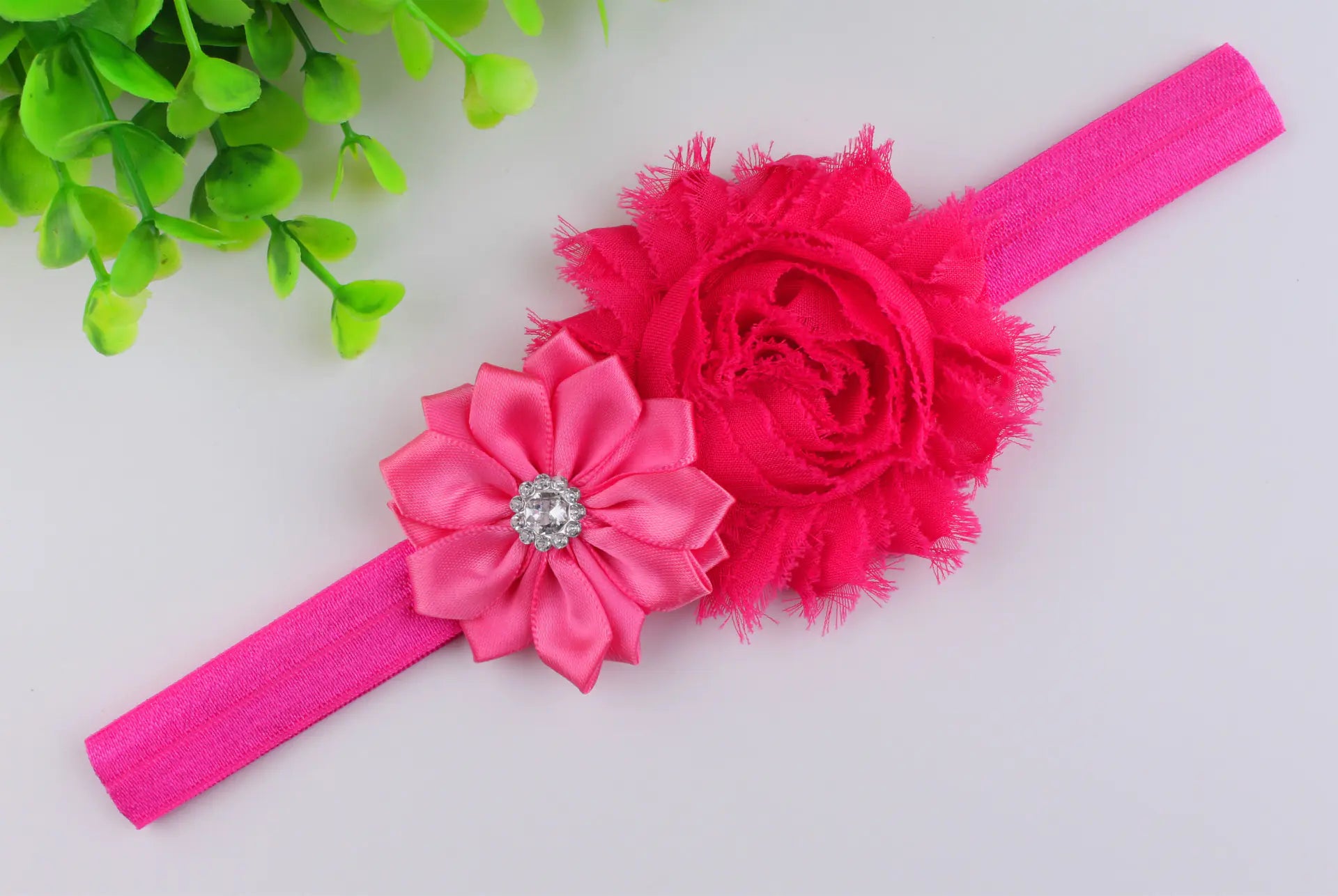 Baby Flower Headband Set with Multi-Angle Fabric Flowers