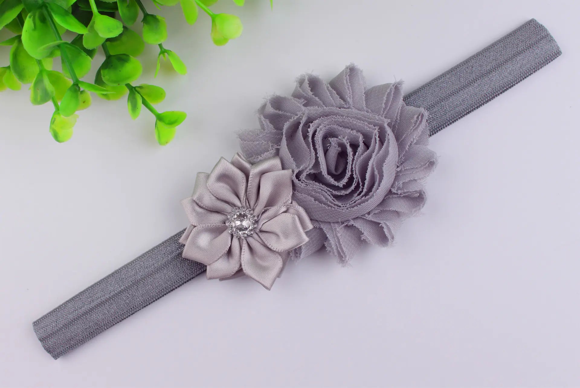 Baby Flower Headband Set with Multi-Angle Fabric Flowers