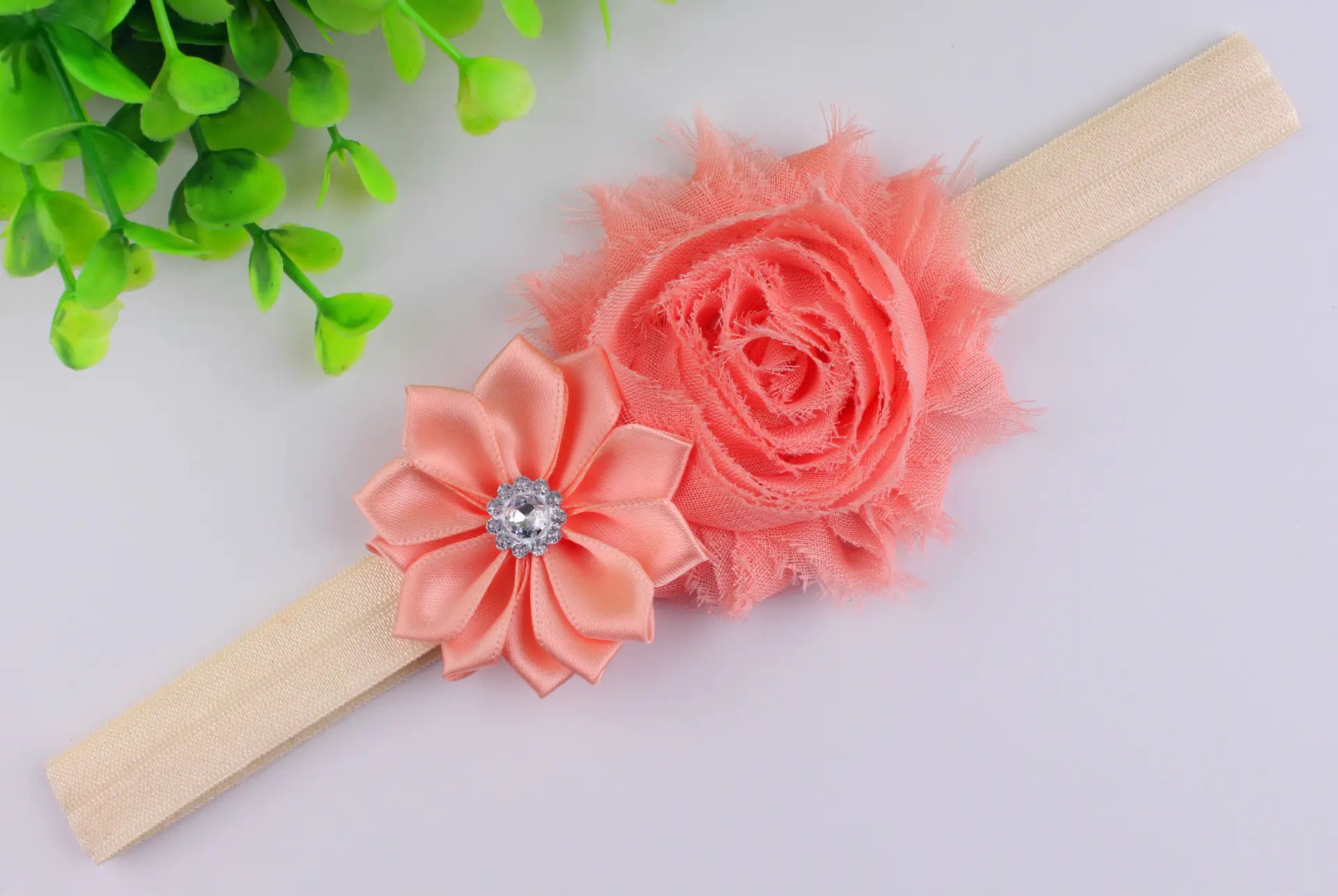Baby Flower Headband Set with Multi-Angle Fabric Flowers