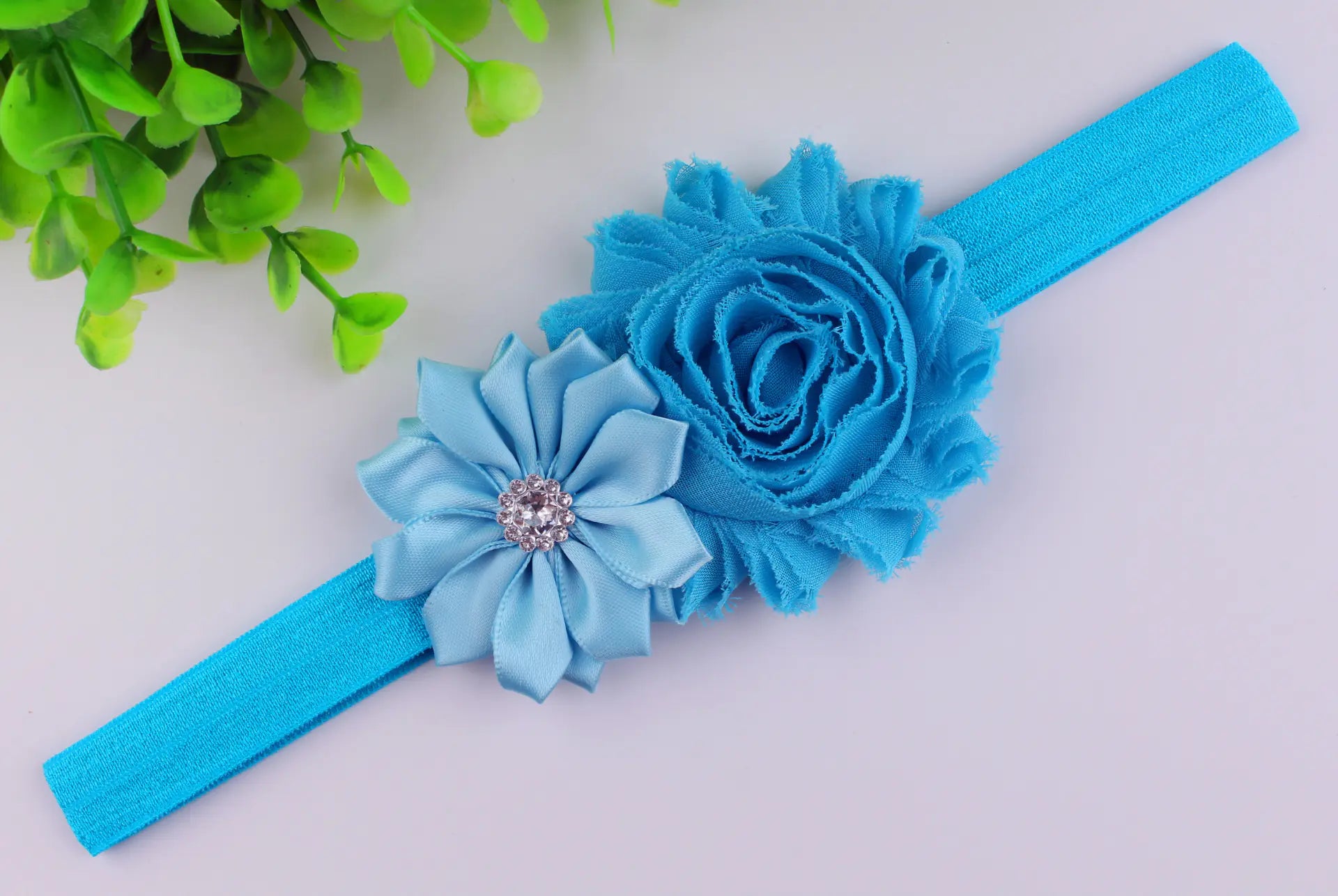 Baby Flower Headband Set with Multi-Angle Fabric Flowers