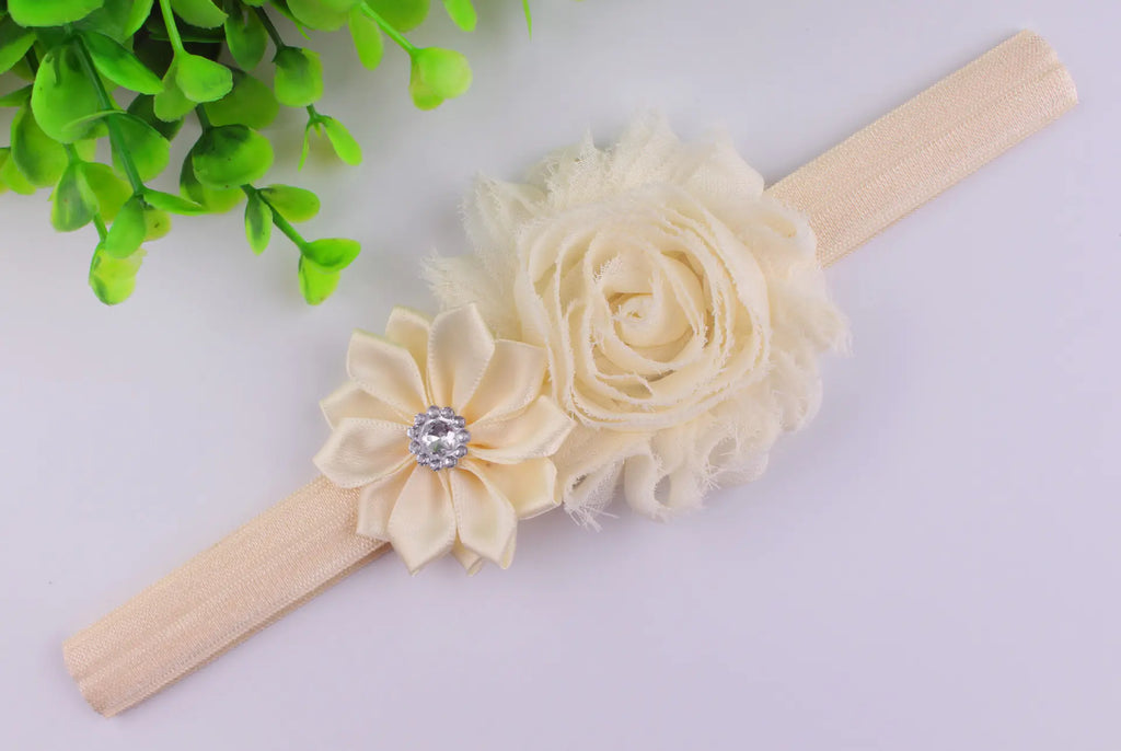 Baby Flower Headband Set with Multi-Angle Fabric Flowers