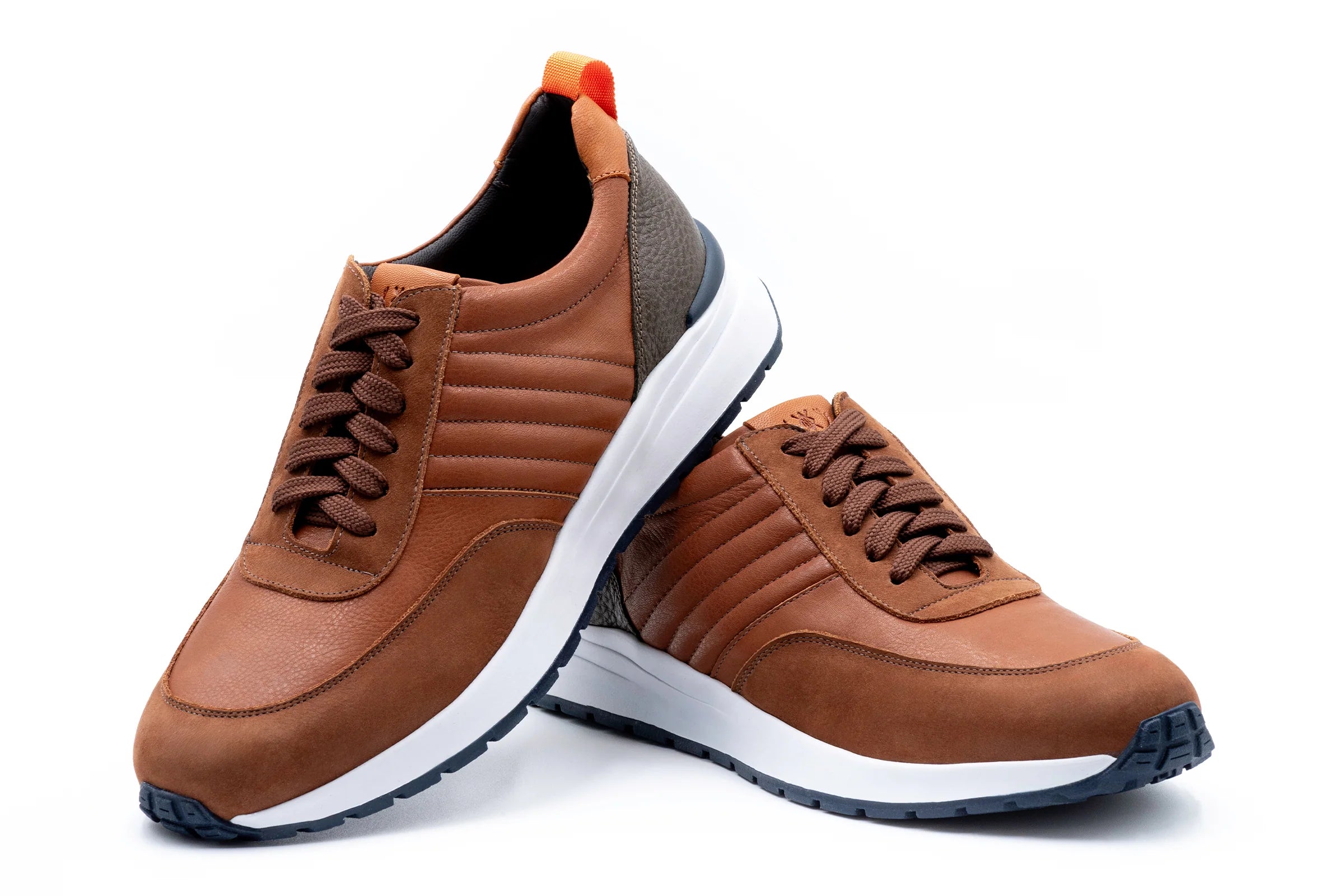Dawson Saddle Leather Sneakers - Whiskey