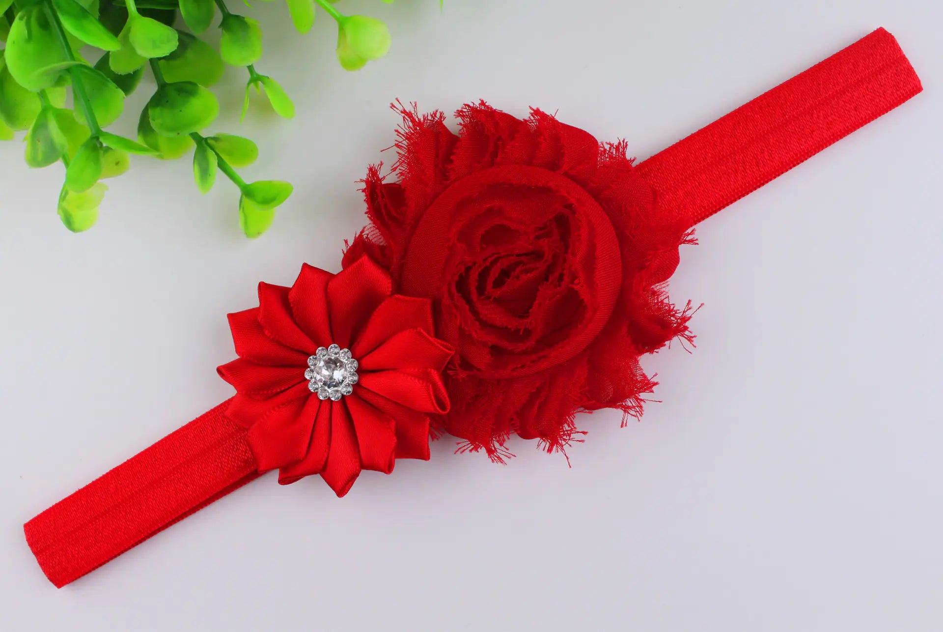 Baby Flower Headband Set with Multi-Angle Fabric Flowers