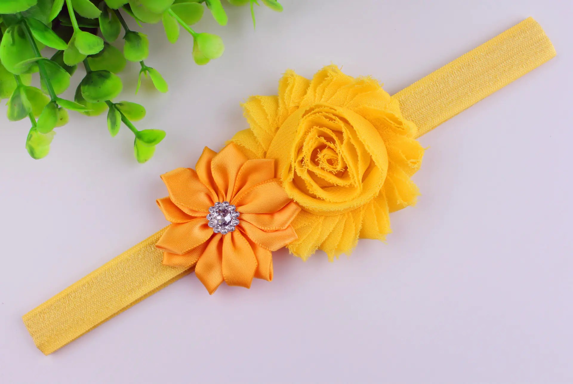 Baby Flower Headband Set with Multi-Angle Fabric Flowers