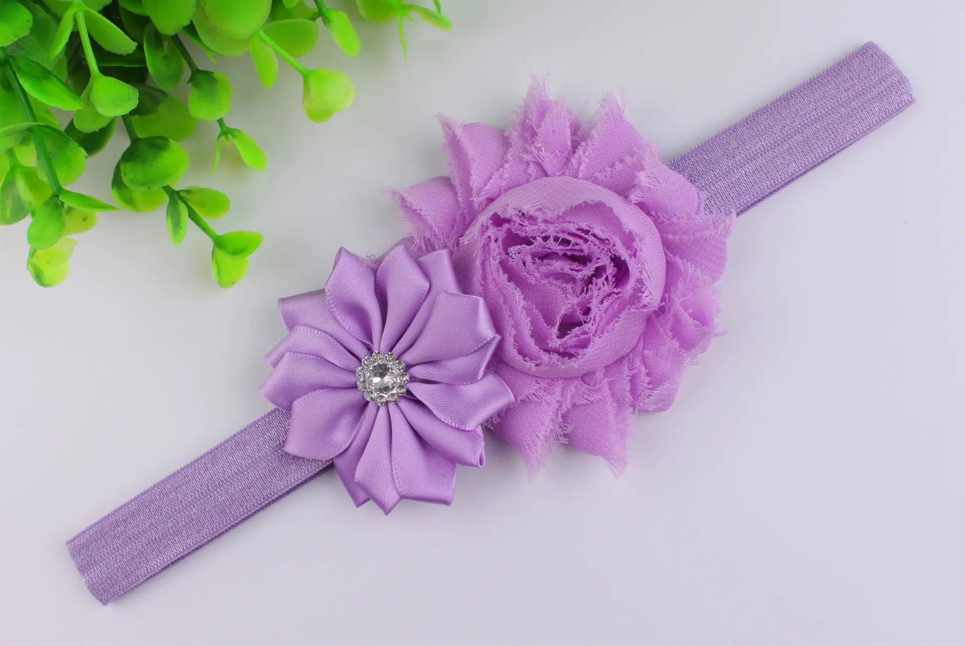 Baby Flower Headband Set with Multi-Angle Fabric Flowers