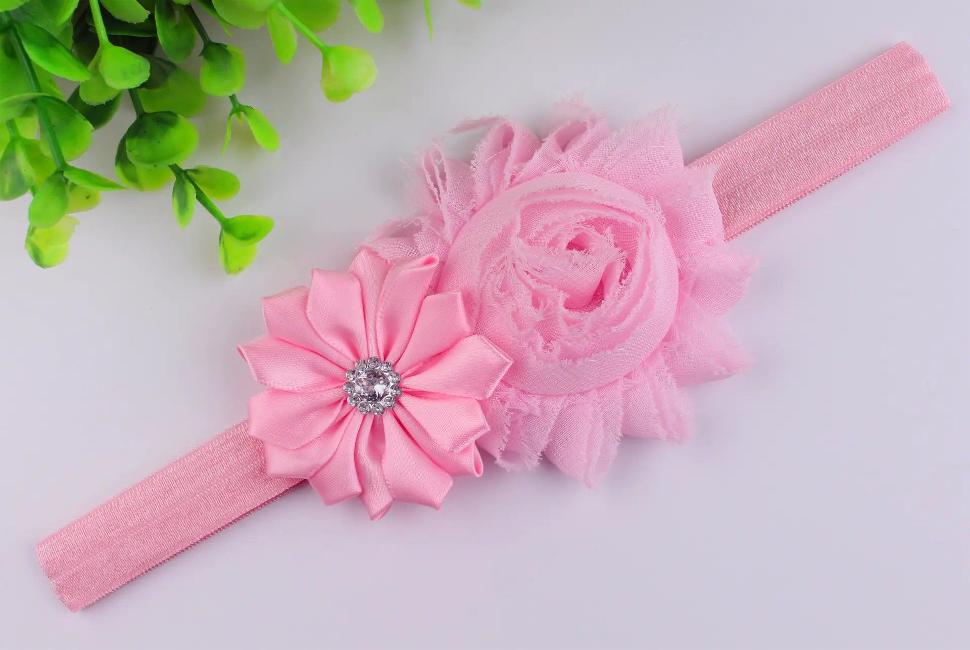 Baby Flower Headband Set with Multi-Angle Fabric Flowers